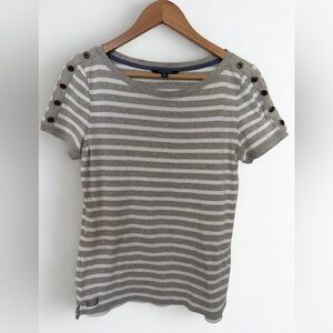 Lauren Ralph Lauren Women’s Large Classic Nautical Striped Casual Coastal Shirt